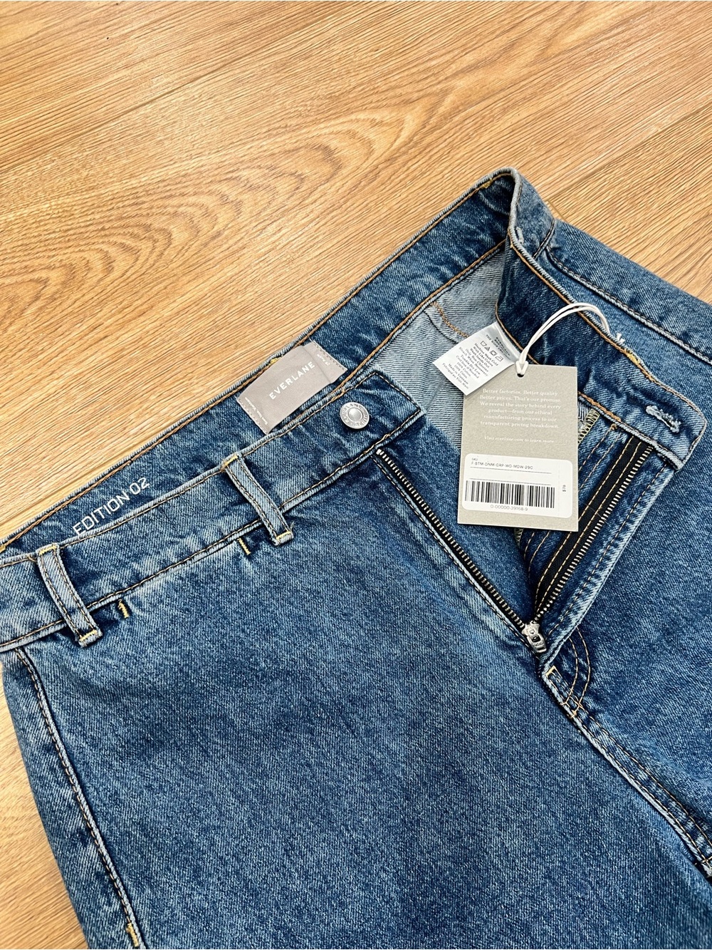 Everlane The Wide Leg Crop Blue Jeans Ankle Size 29 Women NWT - Picture 5 of 10